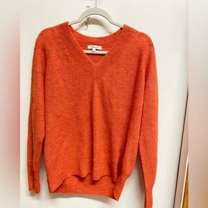 Madewell V-Neck alpaca  Sweater - Warm Rust M